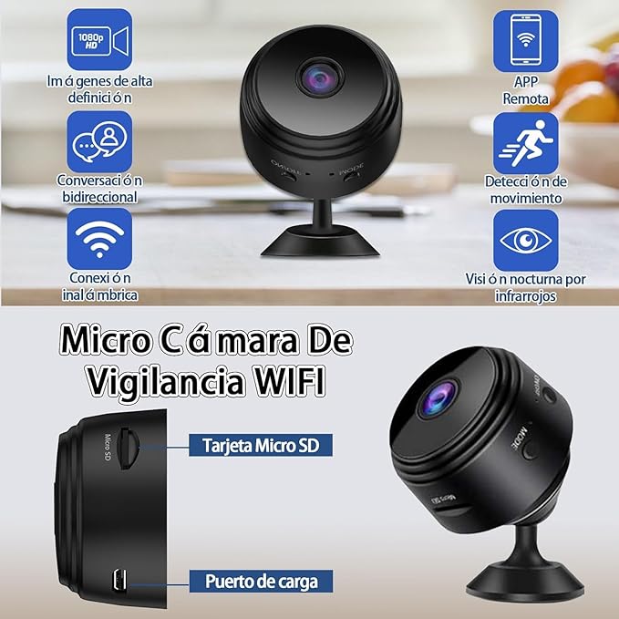 Mini Cámara WiFi — Tu tranquilidad en la palma de tu mano.