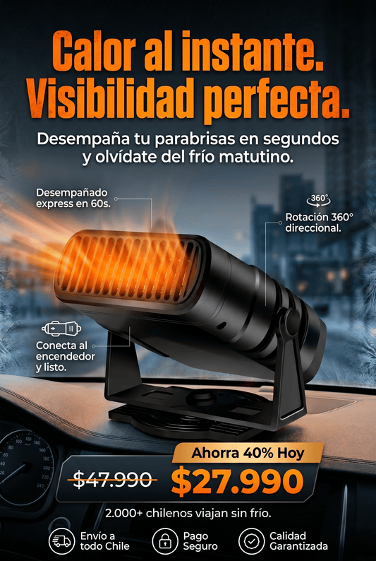 Calefactor y desempañante de vidrios para auto