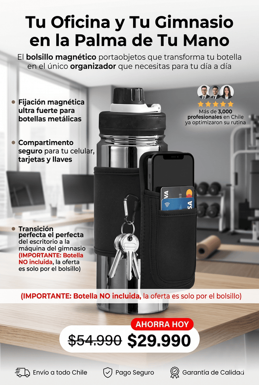BOLSILLO MAGNÉTICO PORTA OBJETOS PARA BOTELLA