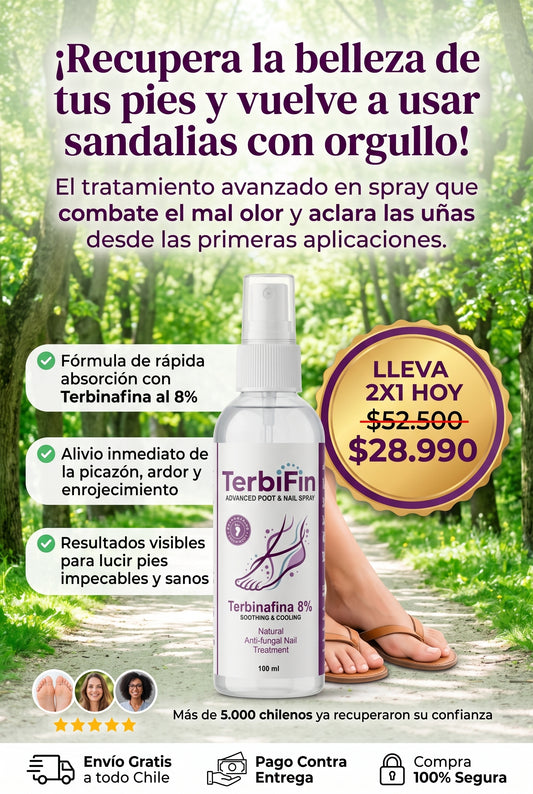 TerbiFin Spray 8% Anti-Hongos Pies Uñas